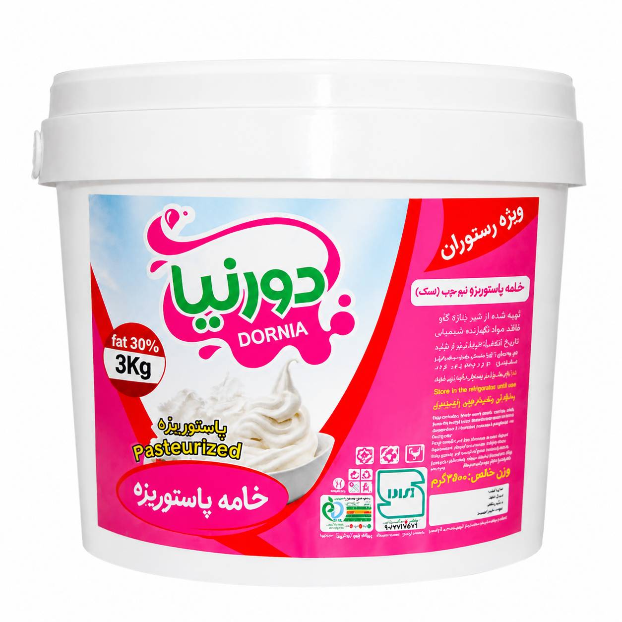 خامه پاستوریزه 3 کیلویی دورنیا خامه پاستوریزه 3 کیلویی دورنیا